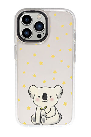 iPhone 15 Pro Max Uyumlu Koala Desenli Candy Bumper Darbe Emci Silikonlu Telefon Kılıfı 