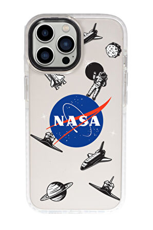 iPhone 15 Pro Max Uyumlu Nasa Desenli Candy Bumper Darbe Emci Silikonlu Telefon Kılıfı 