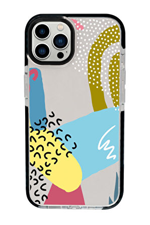 iPhone 15 Pro Max Uyumlu Colorful Pattern Desenli Candy Bumper Darbe Emci Silikonlu Telefon Kılıfı 