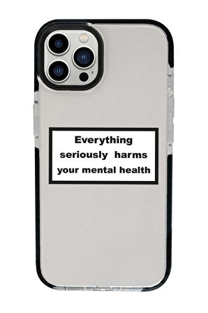 iPhone 15 Pro Max Uyumlu Everything Seriously Desenli Candy Bumper Darbe Emci Silikonlu Telefon Kılıfı 