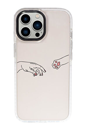 iPhone 15 Pro Uyumlu Hand and Paw Desenli Candy Bumper Darbe Emci Silikonlu Telefon Kılıfı 
