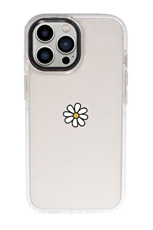 iPhone 15 Pro Uyumlu Papatya Desenli Candy Bumper Darbe Emci Silikonlu Telefon Kılıfı 