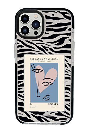 iPhone 15 Pro Uyumlu Picasso Desenli Candy Bumper Darbe Emci Silikonlu Telefon Kılıfı 