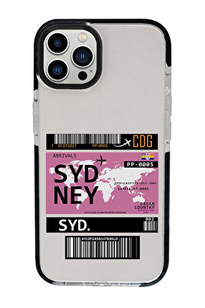 iPhone 15 Pro Uyumlu Sydney Ticket Desenli Candy Bumper Darbe Emci Silikonlu Telefon Kılıfı 