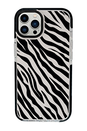 iPhone 15 Pro Uyumlu Zebra Pattern Desenli Candy Bumper Darbe Emci Silikonlu Telefon Kılıfı 