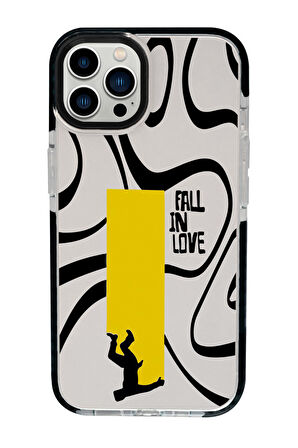 iPhone 15 Pro Uyumlu Fall In Love Desenli Candy Bumper Darbe Emci Silikonlu Telefon Kılıfı 