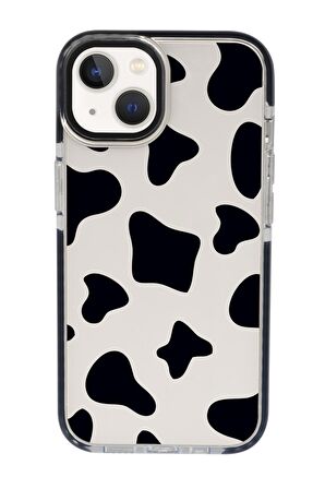 iPhone 15 Uyumlu İnek Desenli Candy Bumper Darbe Emci Silikonlu Telefon Kılıfı 