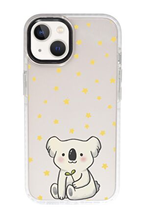 iPhone 15 Uyumlu Koala Desenli Candy Bumper Darbe Emci Silikonlu Telefon Kılıfı 
