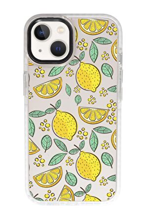 iPhone 15 Uyumlu Limon Desenli Candy Bumper Darbe Emci Silikonlu Telefon Kılıfı 