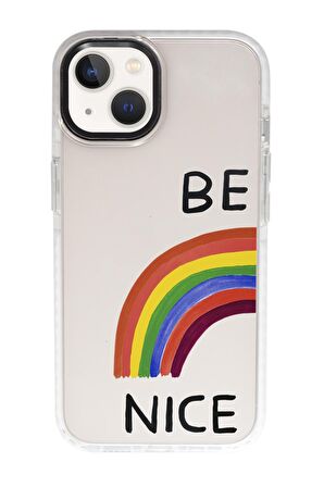 iPhone 15 Uyumlu Be Nice Desenli Candy Bumper Darbe Emci Silikonlu Telefon Kılıfı 