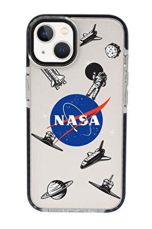 iPhone 15 Uyumlu Nasa Desenli Candy Bumper Darbe Emci Silikonlu Telefon Kılıfı 