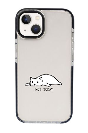 iPhone 15 Uyumlu Not Today Desenli Candy Bumper Darbe Emci Silikonlu Telefon Kılıfı 