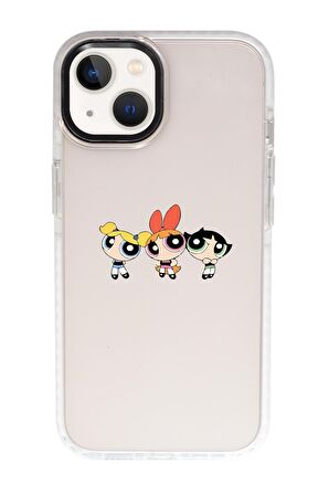 iPhone 15 Uyumlu Powerpuff Girls Desenli Candy Bumper Darbe Emci Silikonlu Telefon Kılıfı 