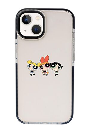 iPhone 15 Uyumlu Powerpuff Girls Desenli Candy Bumper Darbe Emci Silikonlu Telefon Kılıfı 