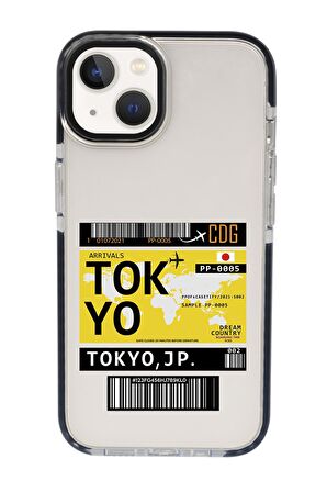 iPhone 15 Uyumlu Tokyo Desenli Candy Bumper Darbe Emci Silikonlu Telefon Kılıfı 