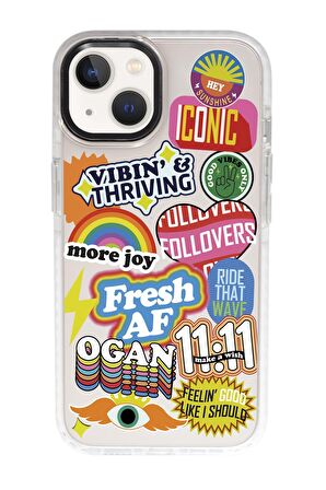 iPhone 15 Uyumlu Fresh Desenli Candy Bumper Darbe Emci Silikonlu Telefon Kılıfı 