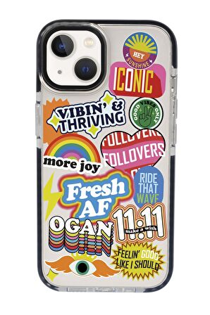 iPhone 15 Uyumlu Fresh Desenli Candy Bumper Darbe Emci Silikonlu Telefon Kılıfı 