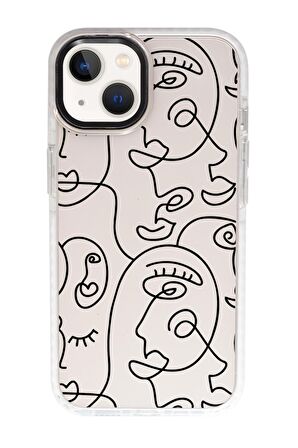 iPhone 15 Uyumlu Face Art Desenli Candy Bumper Darbe Emci Silikonlu Telefon Kılıfı 