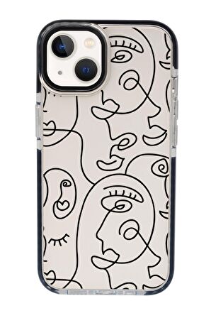 iPhone 15 Uyumlu Face Art Desenli Candy Bumper Darbe Emci Silikonlu Telefon Kılıfı 