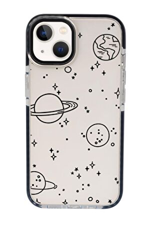 iPhone 15 Uyumlu Galaxy Desenli Candy Bumper Darbe Emci Silikonlu Telefon Kılıfı 