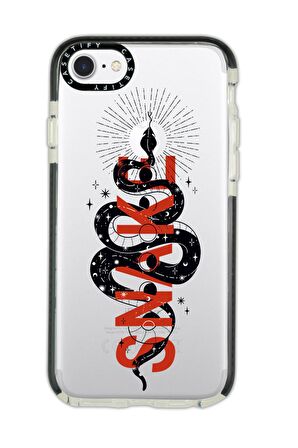 iPhone 6 Plus Casetify Snake Desenli Anti Shock Premium Silikonlu Siyah Kenar Detaylı Telefon Kılıfı