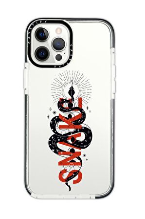 iPhone 11 Pro Casetify Snake Desenli Anti Shock Premium Silikonlu Siyah Kenar Detaylı Telefon Kılıfı