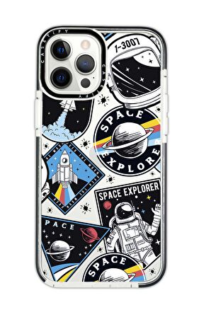 iPhone 11 Pro Casetify Space Desenli Anti Shock Premium Silikonlu Siyah Kenar Detaylı Telefon Kılıfı