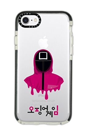iPhone 6 Plus Casetify Squid Game Desenli Anti Shock Premium Silikonlu Siyah Kenar Detaylı Telefon Kılıfı
