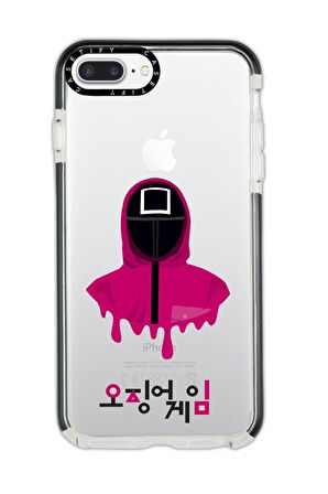 iPhone 7 Plus Casetify Squid Game Desenli Anti Shock Premium Silikonlu Siyah Kenar Detaylı Telefon Kılıfı