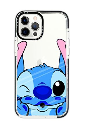 iPhone 12 Pro Casetify Stitch Desenli Anti Shock Premium Silikonlu Siyah Kenar Detaylı Telefon Kılıfı