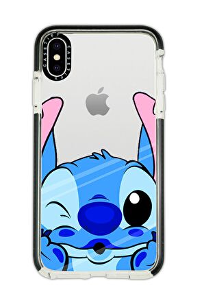 iPhone X Casetify Stitch Desenli Anti Shock Premium Silikonlu Siyah Kenar Detaylı Telefon Kılıfı