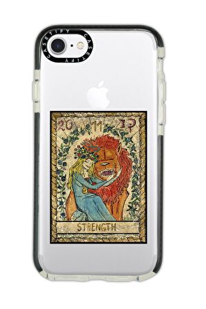 iPhone 7 Casetify Strenght Desenli Anti Shock Premium Silikonlu Siyah Kenar Detaylı Telefon Kılıfı