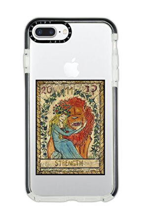 iPhone 8 Plus Casetify Strenght Desenli Anti Shock Premium Silikonlu Siyah Kenar Detaylı Telefon Kılıfı