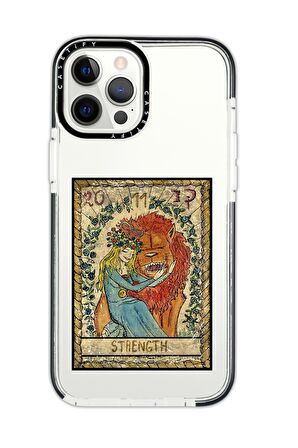 iPhone 12 Pro Max Casetify Strenght Desenli Anti Shock Premium Silikonlu Siyah Kenar Detaylı Telefon Kılıfı