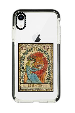 iPhone XR Casetify Strenght Desenli Anti Shock Premium Silikonlu Siyah Kenar Detaylı Telefon Kılıfı