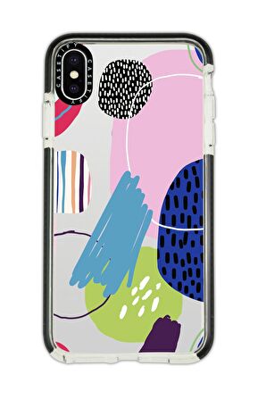 iPhone X Casetify Art Design Anti Shock Premium Silikonlu Siyah Kenar Detaylı Telefon Kılıfı