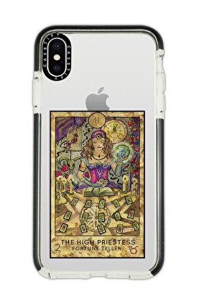iPhone X Casetify The High Priestess Desenli Anti Shock Premium Silikonlu Siyah Kenar Detaylı Telefon Kılıfı