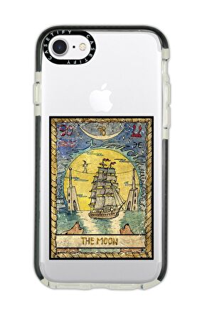 iPhone 6 Plus Casetify The Moon Desenli Anti Shock Premium Silikonlu Siyah Kenar Detaylı Telefon Kılıfı