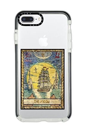 iPhone 7 Plus Casetify The Moon Desenli Anti Shock Premium Silikonlu Siyah Kenar Detaylı Telefon Kılıfı
