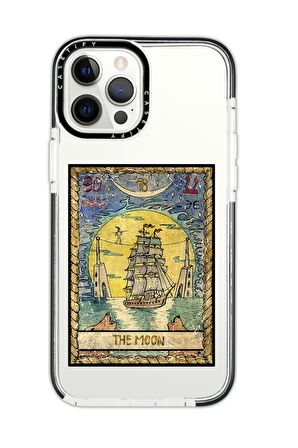 iPhone 12 Pro Casetify The Moon Desenli Anti Shock Premium Silikonlu Siyah Kenar Detaylı Telefon Kılıfı