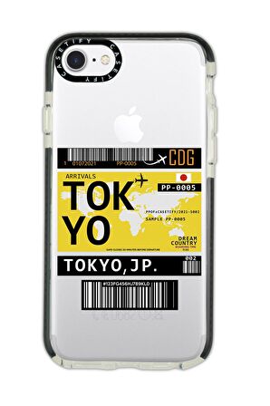 iPhone 7 Casetify Tokyo Desenli Anti Shock Premium Silikonlu Siyah Kenar Detaylı Telefon Kılıfı