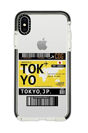 iPhone X Casetify Tokyo Desenli Anti Shock Premium Silikonlu Siyah Kenar Detaylı Telefon Kılıfı