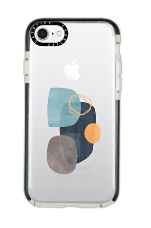 iPhone 8 Casetify Wall Art Desenli Anti Shock Premium Silikonlu Siyah Kenar Detaylı Telefon Kılıfı