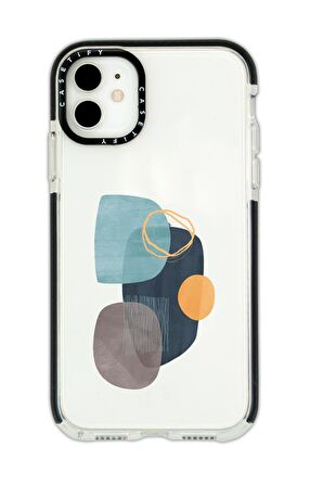 iPhone 12 Casetify Wall Art Desenli Anti Shock Premium Silikonlu Siyah Kenar Detaylı Telefon Kılıfı