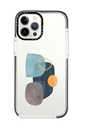 iPhone 12 Pro Max Casetify Wall Art Desenli Anti Shock Premium Silikonlu Siyah Kenar Detaylı Telefon Kılıfı