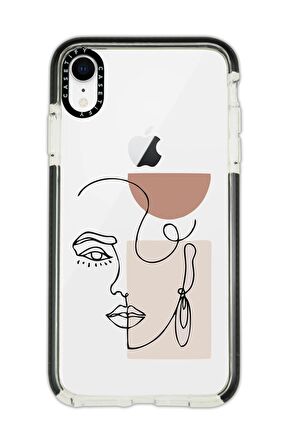 iPhone XR Casetify Women Art Desenli Anti Shock Premium Silikonlu Siyah Kenar Detaylı Telefon Kılıfı