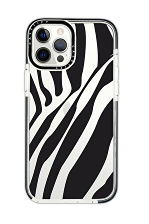 iPhone 11 Pro Casetify Zebra Desenli Anti Shock Premium Silikonlu Siyah Kenar Detaylı Telefon Kılıfı