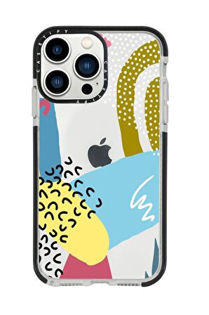 iPhone 13 Pro Max Colorful Pattern Casetify Darbe Emci Silikonlu Telefon Kılıfı