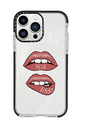 iPhone 13 Pro Max Hello Kiss Casetify Darbe Emci Silikonlu Telefon Kılıfı