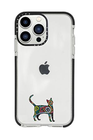 iPhone 13 Pro Max Mandala Cat Casetify Darbe Emci Silikonlu Telefon Kılıfı